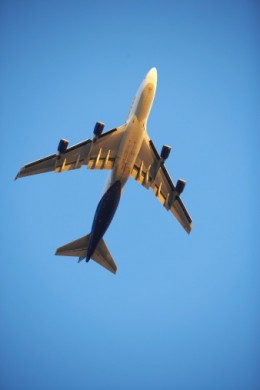 Commercial airplane taking off