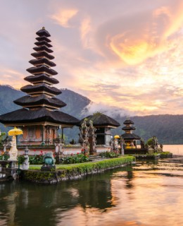 Pura Ulun Danu Bratan at Bali, Indonesia