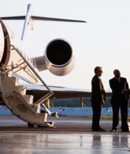 Businesspeople Boarding Executive Jet